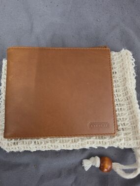 Coach Smooth Leather Bifold Wallet in Saddle Brown